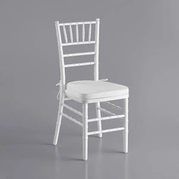White plastic Chiavari chair